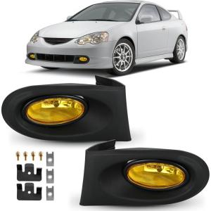 imageNilight Fog Lights Assembly Compatible with 2007 2008 2009 Honda CRV EX EXL LX Light Replacement Clear Lens Driver and Passenger Side20022004 Acura RSX Amber