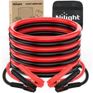 imageNilight Jumper Cables for Car Battery 2 Gauge 20 FT Booster Cable Heavy Duty 800 A CCA with Carrying Bag Jump Start Emergency Kit Pickup Truck RV Vans SUV1 Guage 25 FT