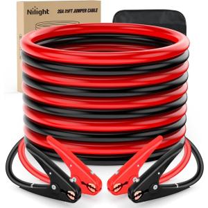 imageNilight Jumper Cables for Car Battery 2 Gauge 20 FT Booster Cable Heavy Duty 800 A CCA with Carrying Bag Jump Start Emergency Kit Pickup Truck RV Vans SUV2 Guage 25 FT