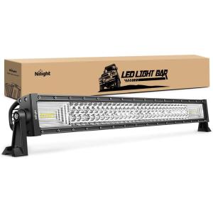 imageNilight LED Light Bar 33Inch Triple Row Spot Flood Combo Lights Red Shell with Wiring Harness Kit for Fog Driving Work Lighting on OffRoad Truck SUV ATV UTV32Inch 378W Light Bar