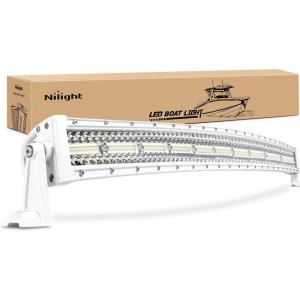 imageNilight LED Light Bar 42 Inch Triple Row Spot Flood Combo Lights Red Shell with Wiring Harness Kit for Fog Driving Work Lighting on OffRoad Truck Tractor SUV ATV UTV Boatwhite