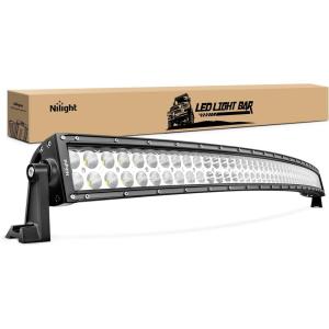 imageNilight LED Light Bar 50Inch 288W 20100LM Curved Spot Flood Combo Driving Lamp Roof Bumper Off Road LED Work Lights Pods for Van Camper Wagon Car Pickup Golf Cart ATV UTV SUV Truck Boat 4x41PC 50Inch Curved Light Bar