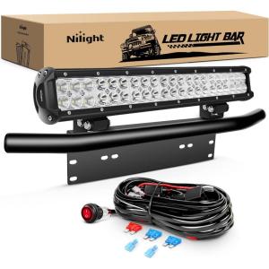 imageNilight LED Light Bar 9Inch 54W 3600LM Spot Off Road Driving Lamp Super Bright Waterproof Fog Work Lighting for Trucks SUV ATV UTV Pickup Boat Tractor 4x4 Van Camper126w LightsBracket Wiring