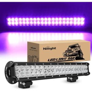 imageNilight LED Light Bar 9Inch 54W 3600LM Spot Off Road Driving Lamp Super Bright Waterproof Fog Work Lighting for Trucks SUV ATV UTV Pickup Boat Tractor 4x4 Van CamperPurple