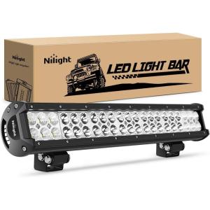 imageNilight LED Light Bar 9Inch 54W 3600LM Spot Off Road Driving Lamp Super Bright Waterproof Fog Work Lighting for Trucks SUV ATV UTV Pickup Boat Tractor 4x4 Van Camper126w Lights White