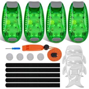imageNilight LED Safety Light 4PCS Green Marine Navigation Bike Tail Lights Three Modes Waterproof Reflective Gear Clip On Flash Strobe Indicator Lamp for Night Boating Fishing Cycling JoggingGreen