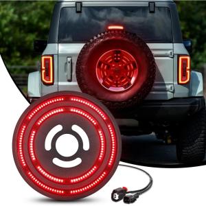 imageNilight LED Third Brake Lights High Mount Stop Tail Light with Smoked Lens for 20072018 Wrangler JKFord Bronco 20212025 Tire Brake Light
