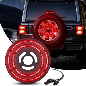 imageNilight LED Third Brake Lights High Mount Stop Tail Light with Smoked Lens for 20072018 Wrangler JKJL 20182025 Tire Brake Light Double Row