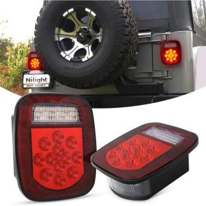 imageNilight LED Third Brake Lights High Mount Stop Tail Light with Smoked Lens for 20072018 Wrangler JKUniversal Tail LightHardwired