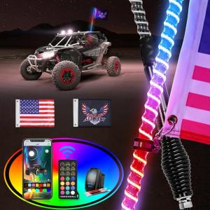 imageNilight LED Whip Light 1 PC 3FT COB RGB Lighted Antenna Whips with Spring Base Remote ampamp App Control DIY Chasing Patterns for Canam Offroad ATV UTV RZR Polaris Dune Buggy 4Wheeler Truck3FT1PC