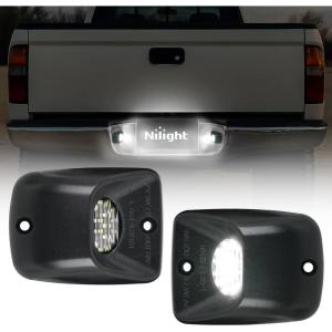imageNilight License Plate Lights Compatible with 19992001 2002 2003 2004 2005 2006 2007 2008 2009 2010 2011 2012 2013 Chevy Silverado 1500 2500 3500 GMC Sierra Black housing 6000K White 2PCS PackBlack 19952004 Tacoma