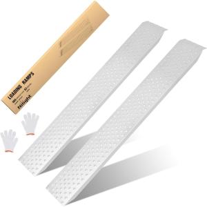 imageNilight Loading Ramps 626quot x 9quot Heavy Duty Steel Trailer Ramp 440lbs Capacity for Bicycle Motorcycle Scooter Moped ampamp More 1 Pack2Piece