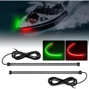 imageNilight Marine Boat Navigation Light 4PCS Red Green Port Starboard White Stern Lights Four Mode Waterproof Rechargeable Warning Safety Lamp for Skeeter Yacht Pontoon Trailer Truck Bike Backpack Helmet66LED Light Strip2Pcs