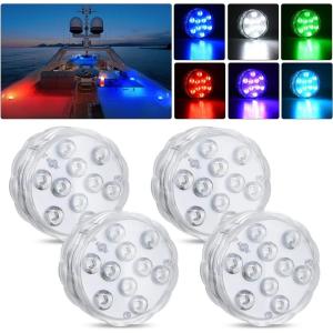 imageNilight Marine Boat Navigation Light 4PCS Red Green Port Starboard White Stern Lights Four Mode Waterproof Rechargeable Warning Safety Lamp for Skeeter Yacht Pontoon Trailer Truck Bike Backpack Helmet4PCS RGB Boat Light