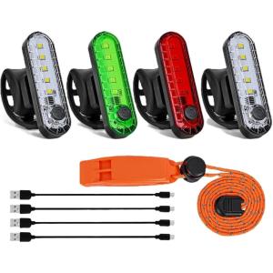 imageNilight Marine Boat Navigation Light 4PCS Red Green Port Starboard White Stern Lights Four Mode Waterproof Rechargeable Warning Safety Lamp for Skeeter Yacht Pontoon Trailer Truck Bike Backpack Helmet5LED Navigation Light4Pcs