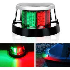 imageNilight Marine Boat Navigation Light 4PCS Red Green Port Starboard White Stern Lights Four Mode Waterproof Rechargeable Warning Safety Lamp for Skeeter Yacht Pontoon Trailer Truck Bike Backpack Helmet24LED Navigation Light1Pc