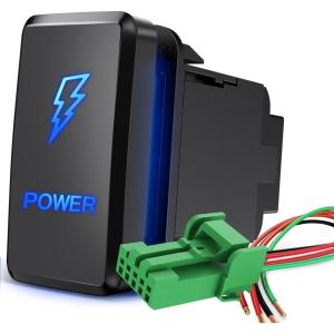 imageNilight Rocker Switch Style USB Outlet Socket LED Voltmeter 12V PD Type C and QC 30 Outlets Car Using 154quot x 083quot Replacement with Inline Fuse for Tacoma Tundra 4Runner FJ Cruiser Hilux FortunerPOWER