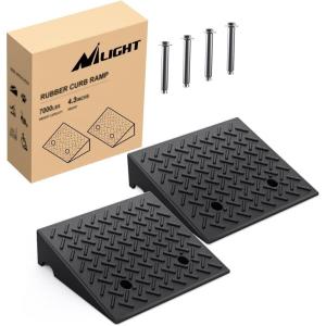 imageNilight Rubber Curb Ramps 63 Inches Rise Height Heavy Duty Rubber Threshold Ramp Portable Driveway Ramps for Cars Wheelchairs Scooter Lawn Mower 7000lbs Load Capacity 2 Pack43 Rise