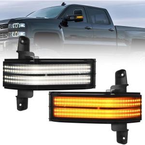 imageNilight Side Mirror Marker Light Switchback Amber Turn Signals White Day Running Lights Smoked Lens Plug and Play Compatible With 20092014 Ford F150 20102014 RaptorChevyGMC 20162019