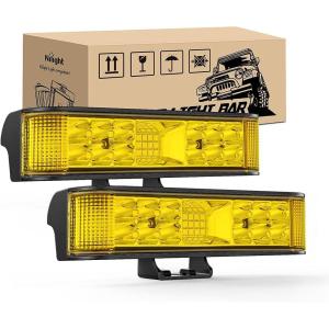 imageNilight Side Shooter LED Pods 2PCS 65 Inch 60W Flood Spot Beam Combo Light Bar LED Fog Driving Lighting Work Lamp for Truck ATV UTV Boat2Pcs Amber Side Shooter Lights