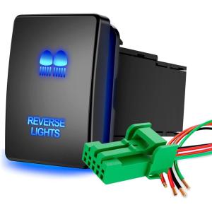 imageNilight Spot Lights Push Button Switch 12V ON Off with Connector Wire Kit 128quot x 087quot Replacement for Toyota Sequoia Highlander Tacoma Tundra 4Runner RAVR YarisREVERSE LIGHTS