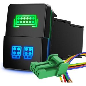 imageNilight Spot Lights Push Button Switch 12V ON Off with Connector Wire Kit 128quot x 087quot Replacement for Toyota Sequoia Highlander Tacoma Tundra 4Runner RAVR YarisLED Light BAR  LED Work Lights