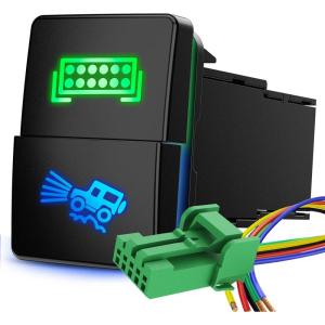 imageNilight Spot Lights Push Button Switch 12V ON Off with Connector Wire Kit 128quot x 087quot Replacement for Toyota Sequoia Highlander Tacoma Tundra 4Runner RAVR YarisLED Light Bar  OffRoad Lights