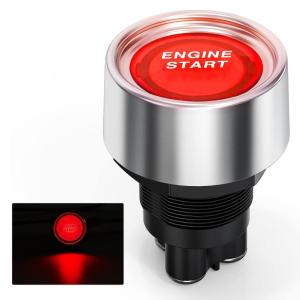 imageNilight Start Engine Button 12V DC 50A SPST on Off Momentary Switch Red Car Start Engine Button Stater Push Start Ignition Switch for Racing Sport Cars Trucks 2 Years WarrantyRed Start Engine Button