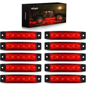imageNilight TL14 10PCS 38 6 Amber Indicator Rear Side Truck Trailer RV Cab Boat Bus Lorry LED Marker Clearance LightRed