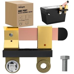 imageNilight Top Post Knife Blade Master Switch 12V 24V 250A Battery Negative Disconnect Shut Off Kill Power Isolator for Car Truck Marine RV Vehicle and Electrical EquipmentSide Post KnifeHorizontal