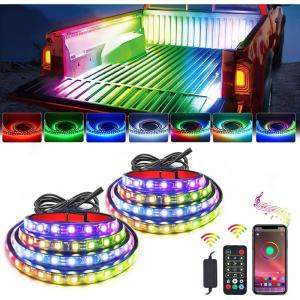 imageNilight Truck Bed Light Strip RGBIC LED Bar for Pickup Multi Dream Color DIY Music Synchronous with APP and RF Remote Control 2PCS 60 inch Cargo Lighting2Pcs RGBIC Bed Strip APP