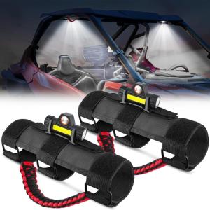 imageNilight UTV Dome Light Universal 1520 Roll Bar Mount LED Interior Spot Flood Combo Beam LED Lights for UTVs ATVs CanAm Polaris RZR Dune Buggy Golf Cart OffRoad Vehicle Boat2PCS UTV Dome Light wGrab Handle