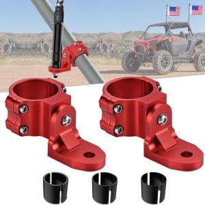 imageNilight UTV Flag Antenna Mount Whip Light Mounting Bracket Black Adjustable Heavy Duty for 15 to 175inch 175 to 2inch for Polaris RZR Ranger Can Am Maverick X3 Talon 2 Years WarrantyFor Round Cages Red 2Pcs