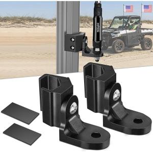 imageNilight UTV Flag Antenna Mount Whip Light Mounting Bracket Black Adjustable Heavy Duty for 15 to 175inch 175 to 2inch for Polaris RZR Ranger Can Am Maverick X3 Talon 2 Years WarrantyFor Profit Cage 2Pcs