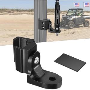 imageNilight UTV Flag Antenna Mount Whip Light Mounting Bracket Black Adjustable Heavy Duty for 15 to 175inch 175 to 2inch for Polaris RZR Ranger Can Am Maverick X3 Talon 2 Years WarrantyFor Profit Cage 1Pc