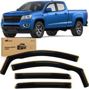 imageNilight in Channel Window Deflectors for Chevy Colorado Crew CabGMC Canyon Crew Cab 2015 2016 2017 2018 2019 2020 2021 2022 Rain GuardsVent Window Visors4pcs