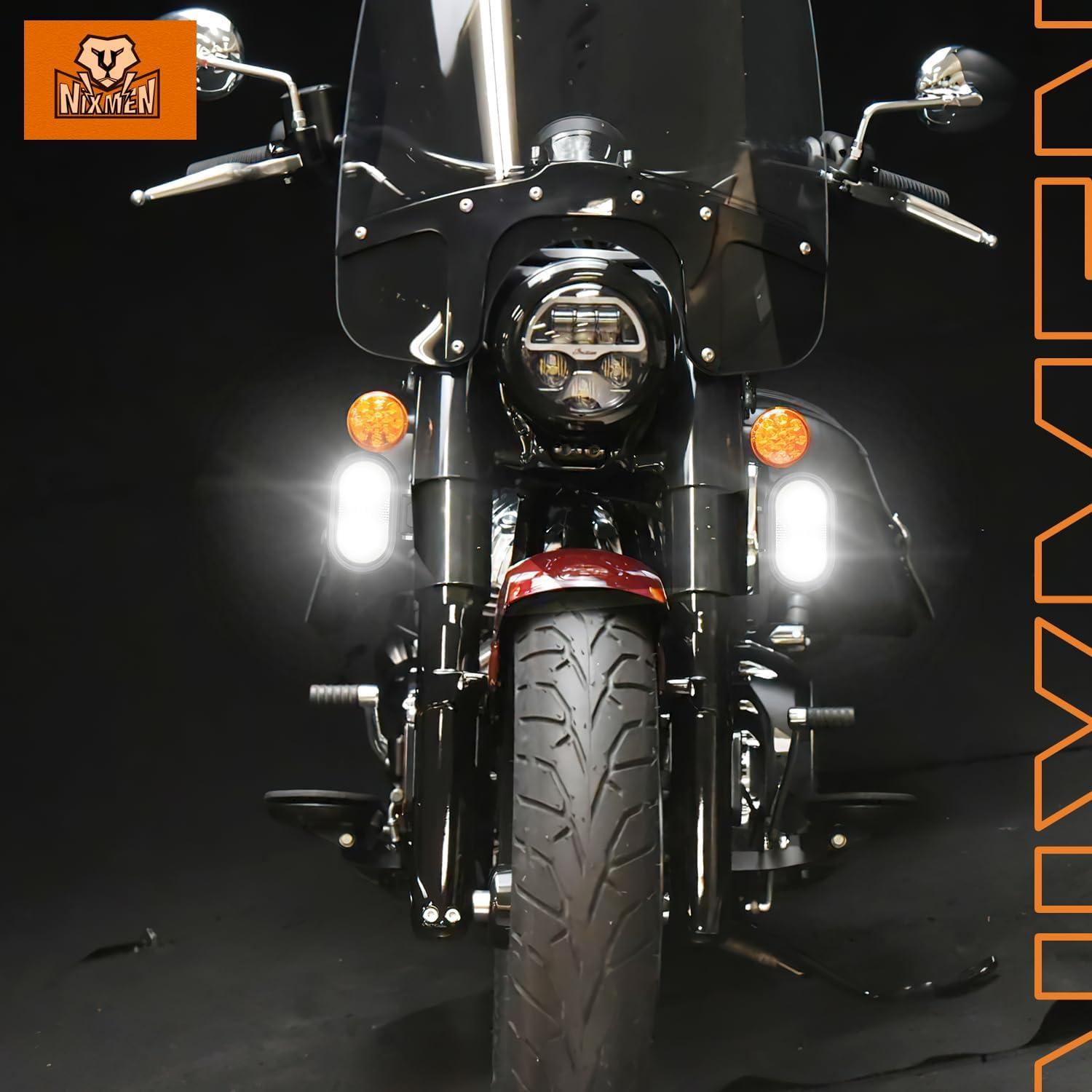 imageNilight 2 PCS 4 Inch Motorcycle LED Pods 2100LM Builtin EMC Driving Light Super Spotlight Offroad Fog Lights w 16AWG DT Wiring Kit for Motorbike SUV ATV Truck Boat Tractor Forklift