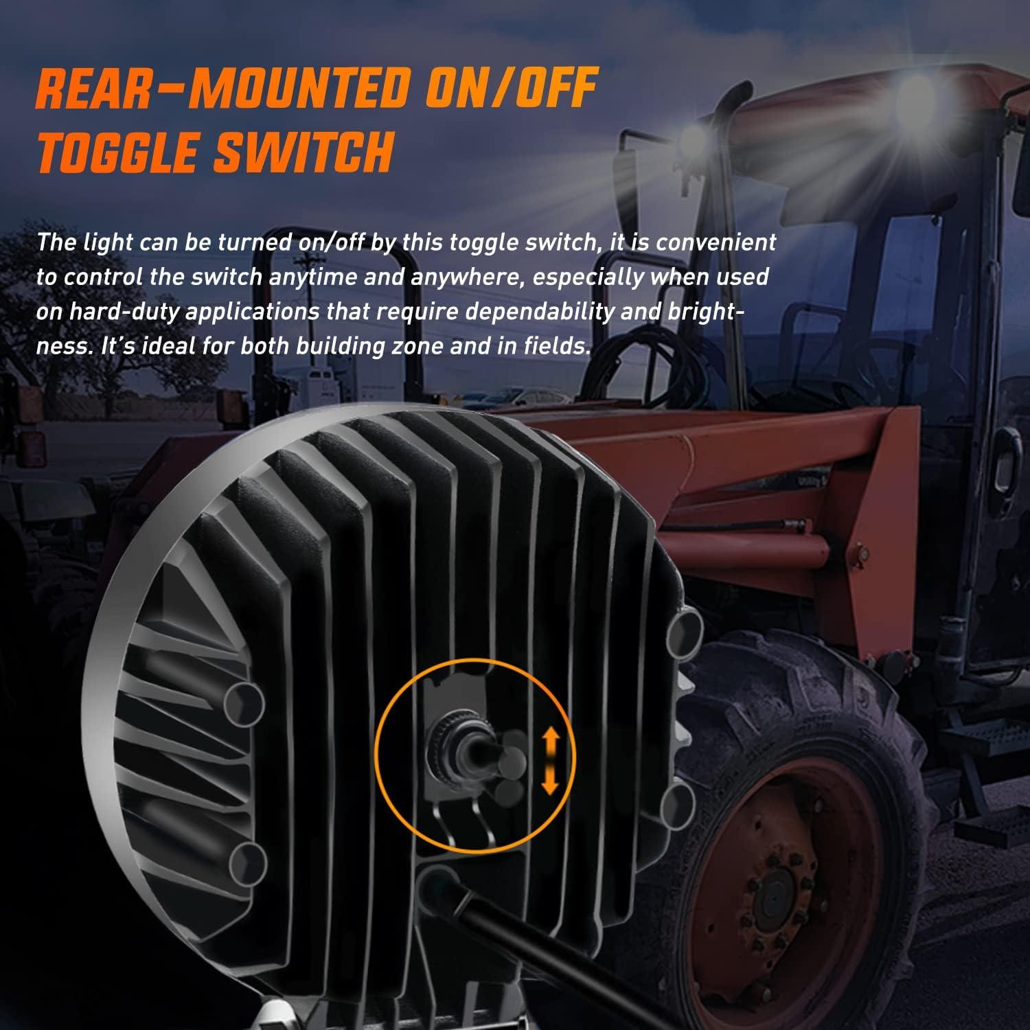 imageNilight 43 Inch Square Utility LED Work Light WIntegrated Toggle Switch 2PCS 60W 150 Flood Lamp for Offroad Heavy Equipment Vehicles Truck Tractor Golf Cart Boat ATV UTV2Pcs 24Led Flood Lights