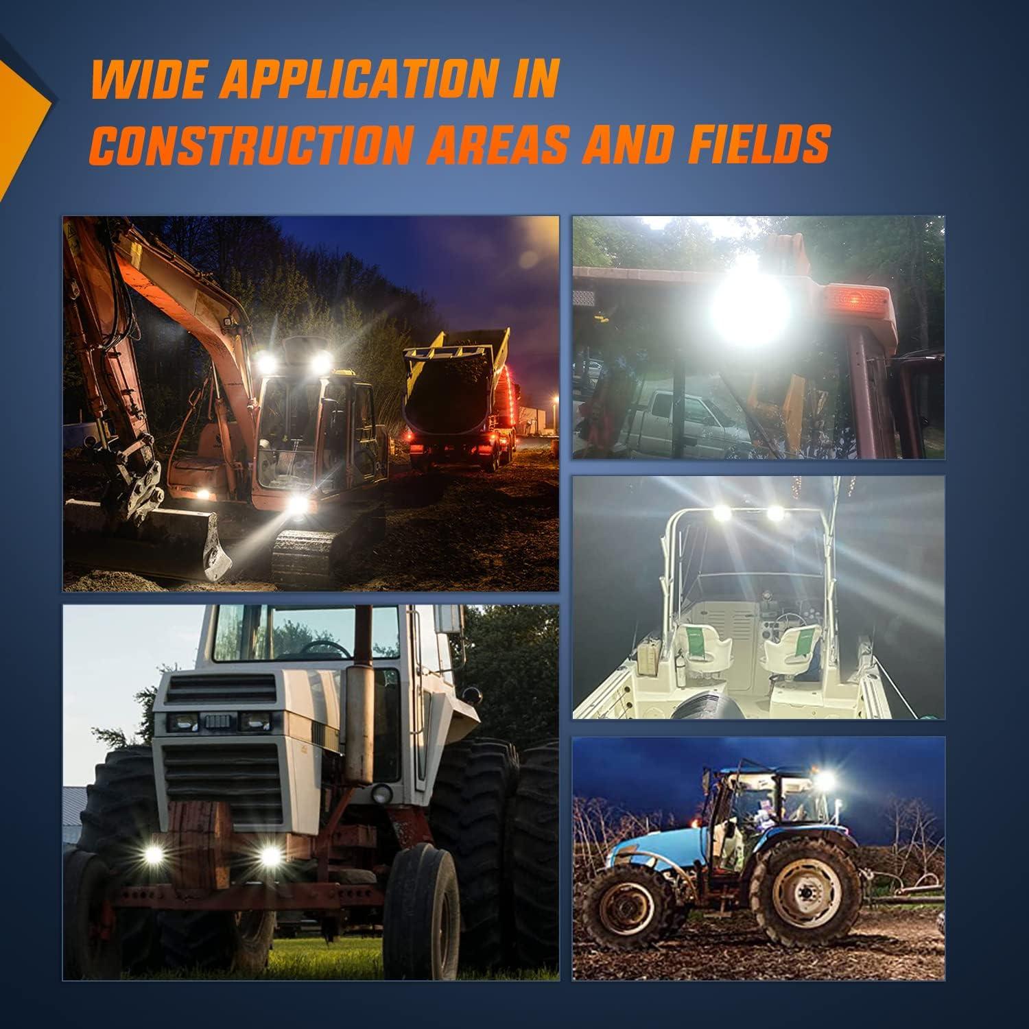 imageNilight 43 Inch Square Utility LED Work Light WIntegrated Toggle Switch 2PCS 60W 150 Flood Lamp for Offroad Heavy Equipment Vehicles Truck Tractor Golf Cart Boat ATV UTV2Pcs 18Led Flood Lights