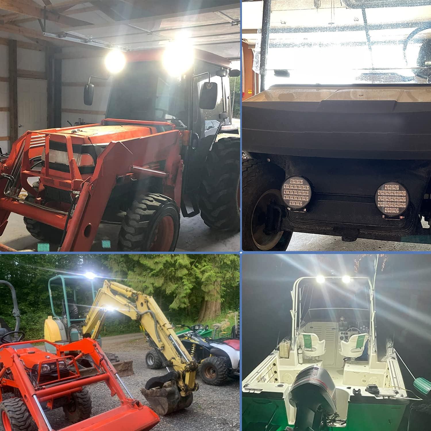 imageNilight 43 Inch Square Utility LED Work Light WIntegrated Toggle Switch 2PCS 60W 150 Flood Lamp for Offroad Heavy Equipment Vehicles Truck Tractor Golf Cart Boat ATV UTV2Pcs 24Led Flood Lights