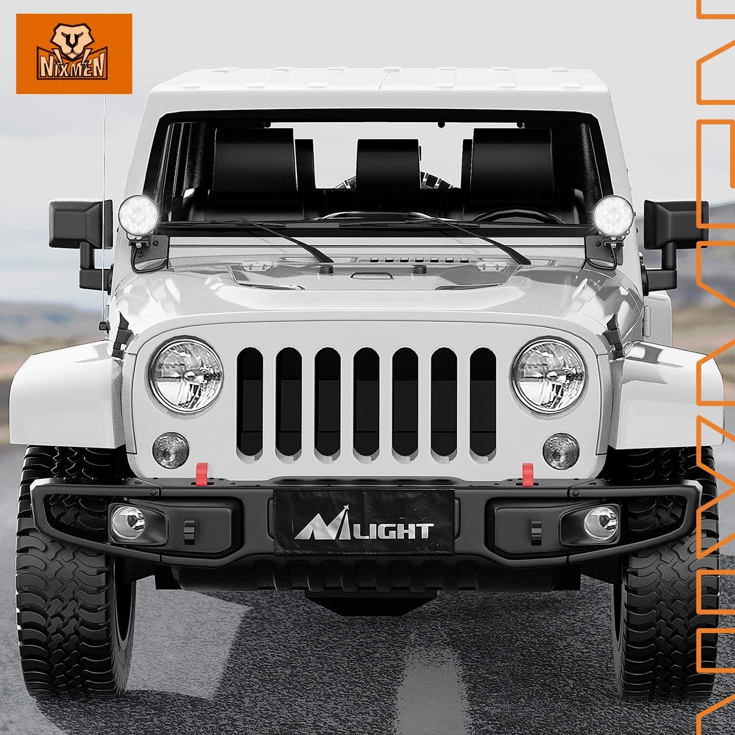 imageNilight 44Inch Led Pods 2PCS 48W 4780LM Work Lights Builtin EMC 90 Flood Beam Angle for Offroad Lights Side Light Rear BackUp Light for Tractor Truck Motorcycle Boat ATV UTV2Pcs 4Inch Led Pods Round