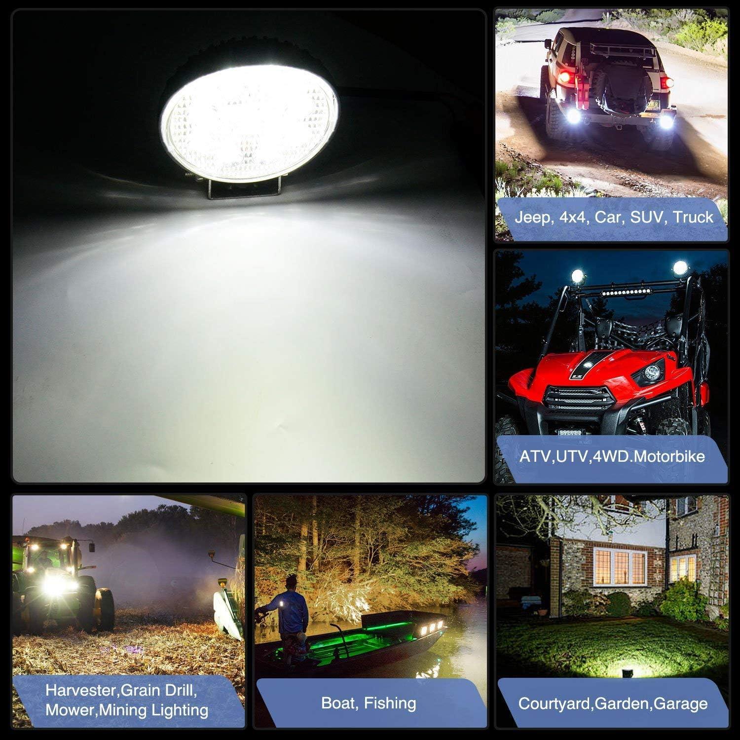 imageNilight LED Pods 10Pcs 45Inch 27W Round Flood Light Off Road Lights Fog Lights Off Road Driving Lights Roof LED Light Bar Work Light for Motorcycles ATV UTV SUV Truck Boat