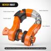 imageNilight 34quot D Ring Shackle with Towing Pulley 2 Pack 475 Ton 9500 Lbs 78quot Pin Heavy Duty Off Road Recovery Shackle with Isolators Washer Kit for Jeep Truck Tractor Vehicle ATV UTV GreenOrange31 Ton