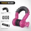imageNilight 34quot D Ring Shackle with Towing Pulley 2 Pack 475 Ton 9500 Lbs 78quot Pin Heavy Duty Off Road Recovery Shackle with Isolators Washer Kit for Jeep Truck Tractor Vehicle ATV UTV GreenMagenta
