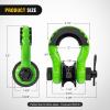 imageNilight 34quot D Ring Shackle with Towing Pulley 2 Pack 475 Ton 9500 Lbs 78quot Pin Heavy Duty Off Road Recovery Shackle with Isolators Washer Kit for Jeep Truck Tractor Vehicle ATV UTV GreenGreen wTowing Pulley