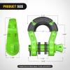 imageNilight 34quot D Ring Shackle with Towing Pulley 2 Pack 475 Ton 9500 Lbs 78quot Pin Heavy Duty Off Road Recovery Shackle with Isolators Washer Kit for Jeep Truck Tractor Vehicle ATV UTV GreenGreen31 Ton