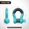 imageNilight 34quot D Ring Shackle with Towing Pulley 2 Pack 475 Ton 9500 Lbs 78quot Pin Heavy Duty Off Road Recovery Shackle with Isolators Washer Kit for Jeep Truck Tractor Vehicle ATV UTV GreenTurquoise Green