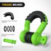imageNilight 34quot D Ring Shackle with Towing Pulley 2 Pack 475 Ton 9500 Lbs 78quot Pin Heavy Duty Off Road Recovery Shackle with Isolators Washer Kit for Jeep Truck Tractor Vehicle ATV UTV GreenGreen