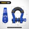 imageNilight 34quot D Ring Shackle with Towing Pulley 2 Pack 475 Ton 9500 Lbs 78quot Pin Heavy Duty Off Road Recovery Shackle with Isolators Washer Kit for Jeep Truck Tractor Vehicle ATV UTV GreenBlue31 Ton