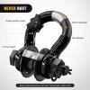 imageNilight 34quot D Ring Shackle with Towing Pulley 2 Pack 475 Ton 9500 Lbs 78quot Pin Heavy Duty Off Road Recovery Shackle with Isolators Washer Kit for Jeep Truck Tractor Vehicle ATV UTV GreenBlack wTowing Pulley